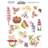 Набор наклеек (стикеров) 16 шт Happy mouse day №245 Счастливый День Мышки