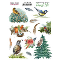 Набір наклейок (стікерів) 12 шт Forest life №259 Життя у Лісі