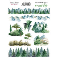 Набір наклейок (стікерів) 9 шт Forest life №260 Життя у Лісі