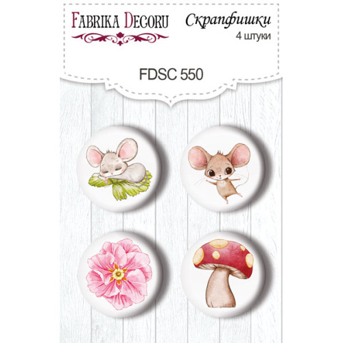 Скрапфишки набор 4шт Happy mouse day №550