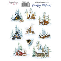 Набір наклейок (стікерів) 9 шт Country winter №266 Зима в Країні