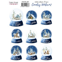 Набір наклейок (стікерів) 9 шт Country winter №267 Зима в Країні