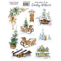 Набір наклейок (стікерів) 9 шт Country winter №268 Зима в Країні