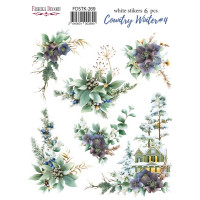 Набір наклейок (стікерів) 6 шт Country winter №269 Зима в Країні