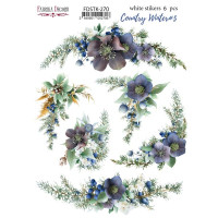 Набір наклейок (стікерів) 6 шт Country winter №270 Зима в Країні