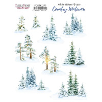 Набір наклейок (стікерів) 9 шт Country winter №271 Зима в Країні