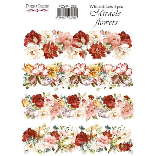 Набор наклеек (стикеров) 4шт Miracle flowers №282 Чудесные Цветы