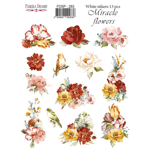 Набор наклеек (стикеров) 13 шт Miracle flowers №283 Чудесные Цветы