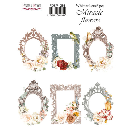 Набор наклеек (стикеров) 6 шт Miracle flowers №285 Чудесные Цветы