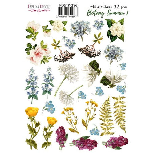 Набор наклеек (стикеров) 32шт Botany summer №286 Ботаническое Лето