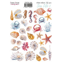 Набір наклейок (стікерів) 32шт Sea life №294 Морське Життя