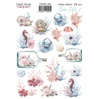 Набор наклеек (стикеров) 19 шт Sea life №295 Морская Жизнь