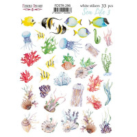 Набор наклеек (стикеров) 32шт Sea life №296 Морская Жизнь