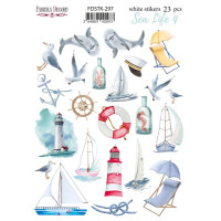 Набір наклейок (стікерів) 23 шт Sea life №297 Морське Життя