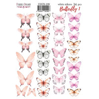 Набор наклеек (стикеров) 34шт Butterfly №299 Бабочка