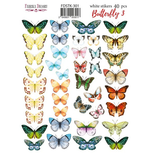 Набор наклеек (стикеров) 40шт Butterfly №301 Бабочка