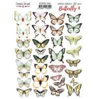 Набір наклейок (стікерів) 32шт Butterfly №302 Метелик