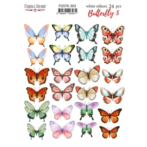 Набор наклеек (стикеров) 24 шт Butterfly №303 Бабочка