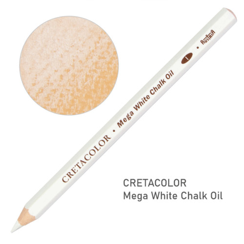 Олівець для рисунку MEGA, Білий олійний, м’який, Cretacolor 461 68 