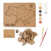 Набор картина пазл, Карта Украины 3D, цвета металлики, ДВП/МДФ, 24,5х18,5 см, ROSA TALENT N0003522