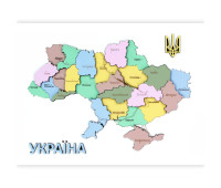 Набір пазл, Мапа України 3D, пастельні кольори, ДВП/МДФ, 24,5х18,5 см, ROSA TALENT N0003521
