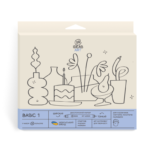 Набор маркеров 99IDEAS Basic 1, 12 шт, idea1-am 12bas1 арт 811633
