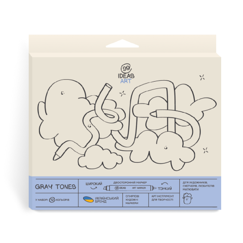 Набор маркеров 99IDEAS Gray Tones, 12 шт, idea1-am 12grton арт 811632