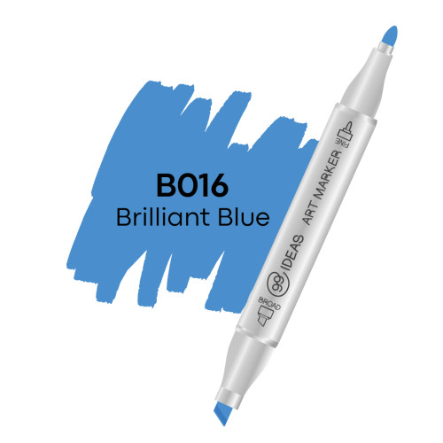 Маркер двухсторонний 99IDEAS Блестящий голубой, B016 арт 811557