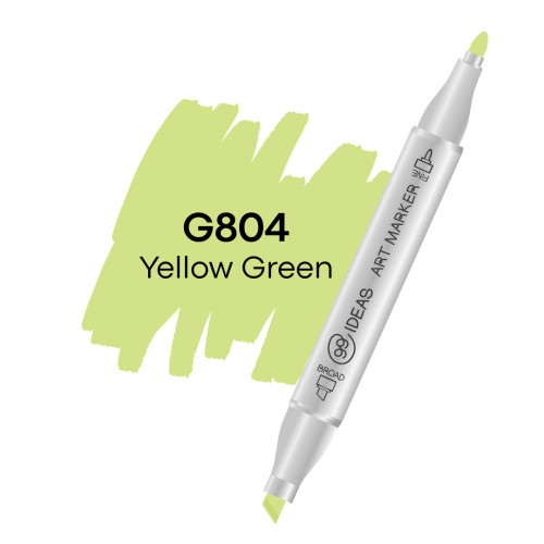 Маркер двухсторонний 99IDEAS Желто-зеленый, G804 арт 811589