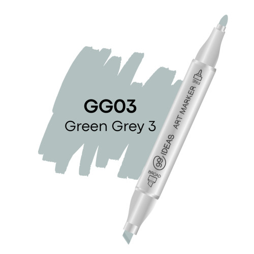 Маркер двухсторонний 99IDEAS Серо-зеленый 3, GG03 арт 811496