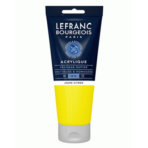 Акриловая краска Lefranc Fine Acrylic Color 200 мл, 169 Lemon yellow (Лимонно-желтый)