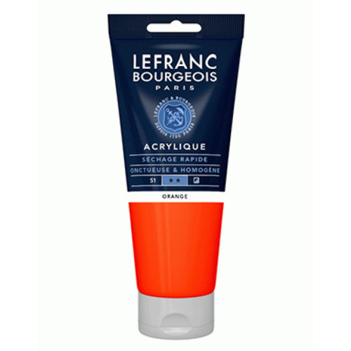Акриловая краска Lefranc Fine Acrylic Color 200 мл, 201 Orange (Оранжевый)
