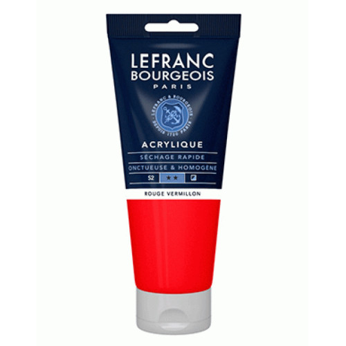 Акриловая краска Lefranc Fine Acrylic Color 200 мл, 393 Vermilion red (Красная киноварь)