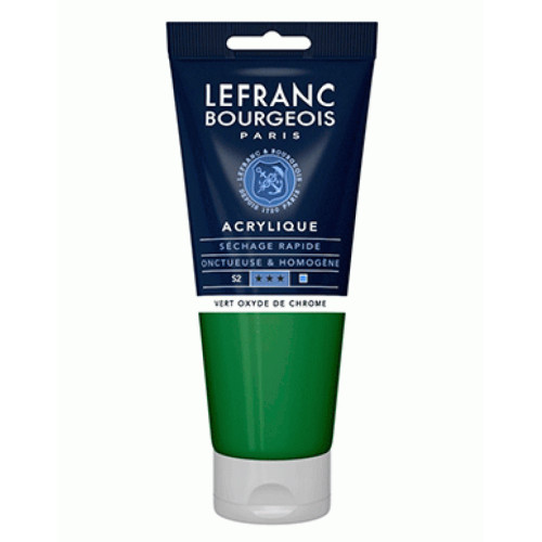 Акриловая краска Lefranc Fine Acrylic Color 200 мл, 542 Chromium oxide green (Оксид хрома зеленый)