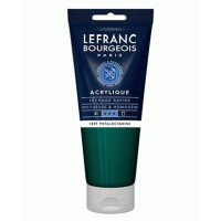 Акриловая краска Lefranc Fine Acrylic Color 200 мл, 598 Phthalocyanine green (Фталоцианин зеленый)