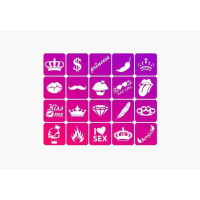Набор трафаретов для био-тату Glam, 50х50, 20шт