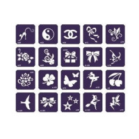 Набір трафаретів для біо-тату Mix, 50х50, 20шт Набір трафаретів для біо-тату Mix, 50х50, 20шт