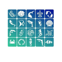 Набор трафаретов для био-тату Sea, 50х50, 20шт