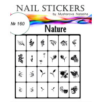 Трафареты-наклейки для nail art №160 Природа