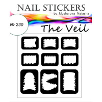 Трафарети-наклейки для nail art №230 Вуаль