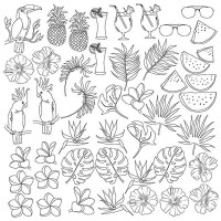Лист для для раскрашивания маркерами Tropical paradise 30,5x30,5 см (Тропический рай)