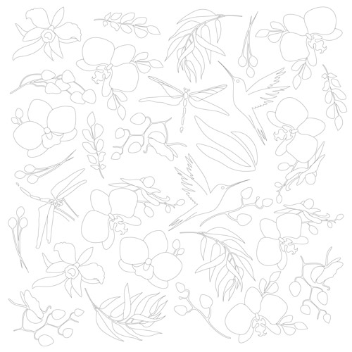 Лист для розфарбовування маркерами Orchid 30,5x30,5 см (Орхідея)
