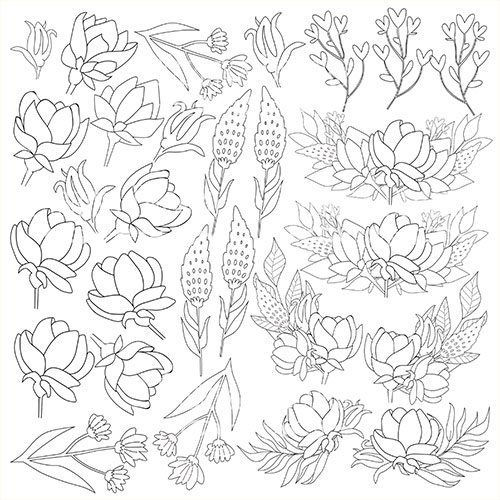 Лист для для раскрашивания маркерами Spring Blossom 30,5x30,5 см (Весенний цветок)