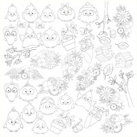 Лист для для раскрашивания маркерами My tiny sparrow girl 30,5x30,5 см (Моя маленькая девочка-воробей)