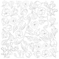 Лист для для раскрашивания маркерами Magnolia in bloom 30,5x30,5 см (Магнолия в цвету)