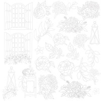 Лист для для раскрашивания аква чернилами Shabby love 30,5x30,5 см (Потрепанная любовь)