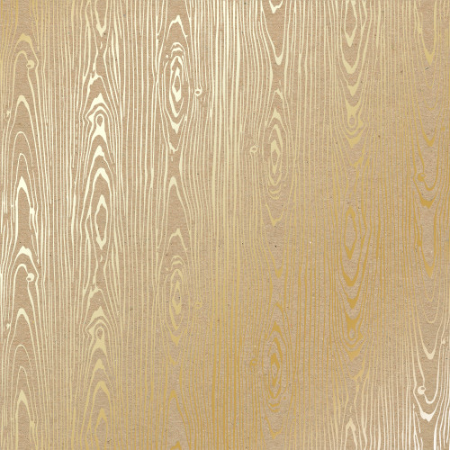Лист односторонней бумаги с фольгированием Golden Wood Texture Kraft, 30,5 см х 30,5 см