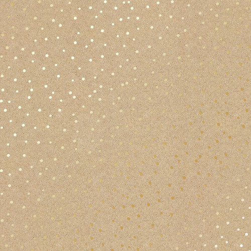 Лист односторонней бумаги с фольгированием Golden Drops Kraft, 30,5см х 30,5 см