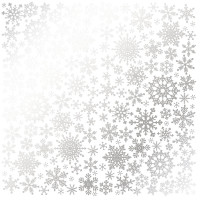 Лист односторонней бумаги с серебряным тиснением Silver Snowflakes White, 30,5 см х 30,5 см