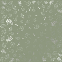 Лист односторонней бумаги с серебряным тиснением Silver Dill Olive, 30,5см х 30,5см